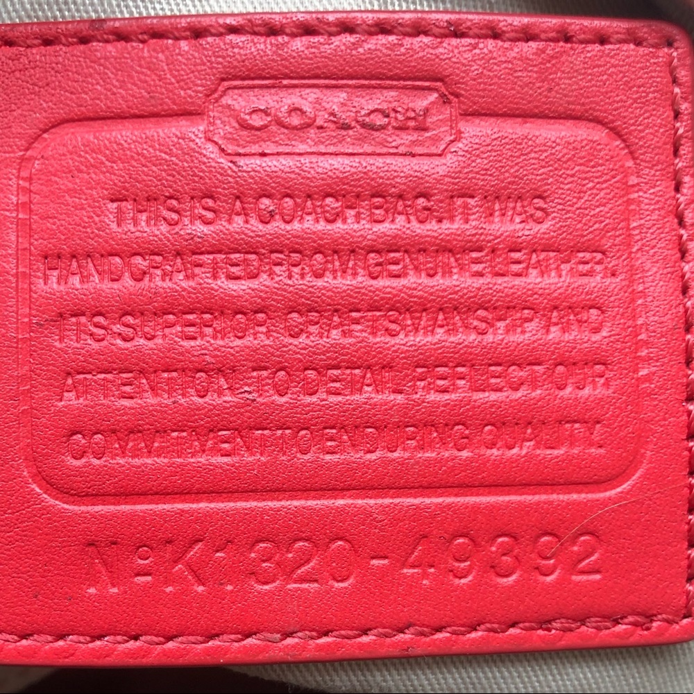 Coach Red Leather Crossbody Satchel - Picture 9 of 11